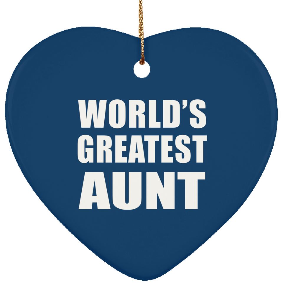World's Greatest Aunt - Heart Ornament