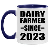 Dairy Farmer Since 2023 - 11oz Accent Mug Purple
