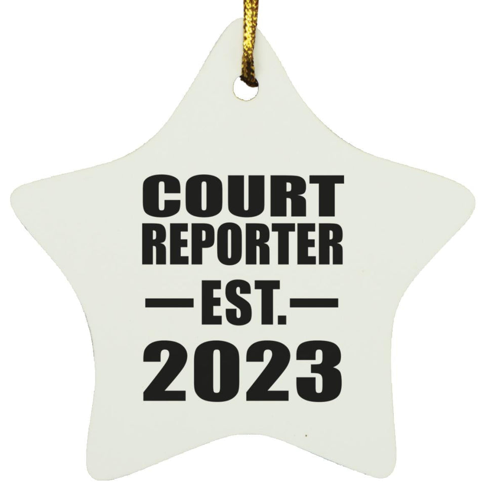 Court Reporter Established EST. 2023 - Star Ornament