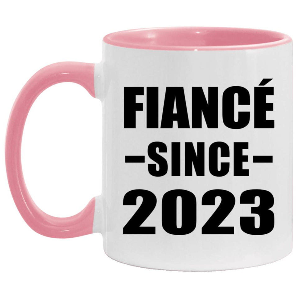 Fiance Since 2023 - 11oz Accent Mug Pink