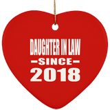 Daughter In Law Since 2018 - Heart Ornament