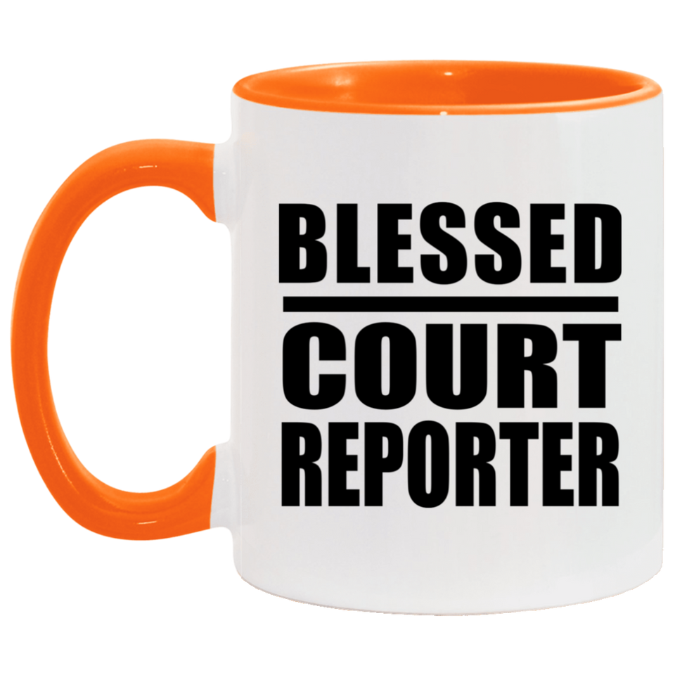 Blessed Court Reporter - 11oz Accent Mug Orange
