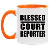 Blessed Court Reporter - 11oz Accent Mug Orange