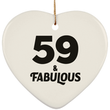 59th Birthday 59 & Fabulous - Heart Ornament