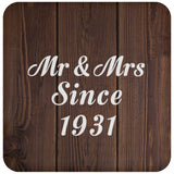 93rd Anniversary Mr & Mrs Since 1931 - Drink Coaster D
