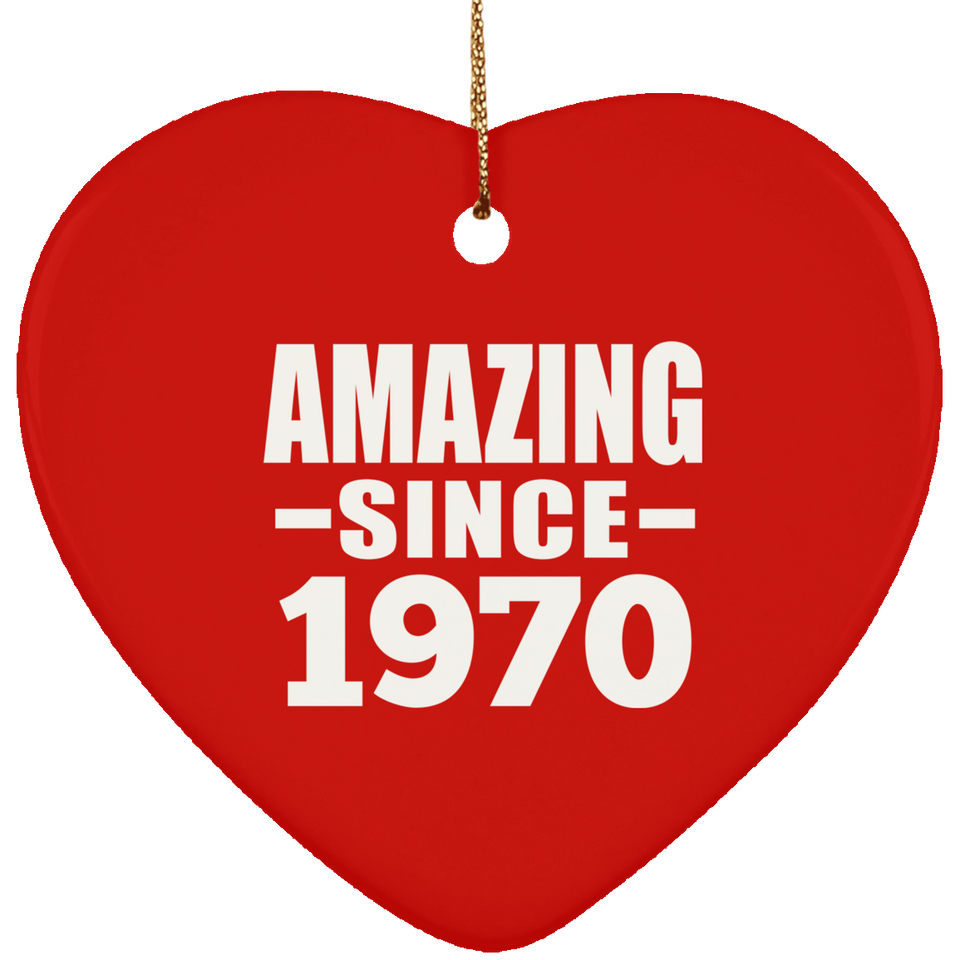 54th Birthday Amazing Since 1970 - Heart Ornament