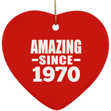54th Birthday Amazing Since 1970 - Heart Ornament
