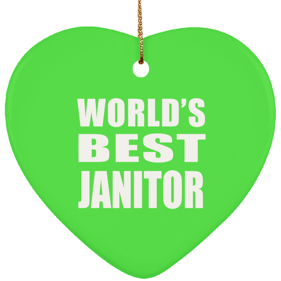 World's Best Janitor - Heart Ornament
