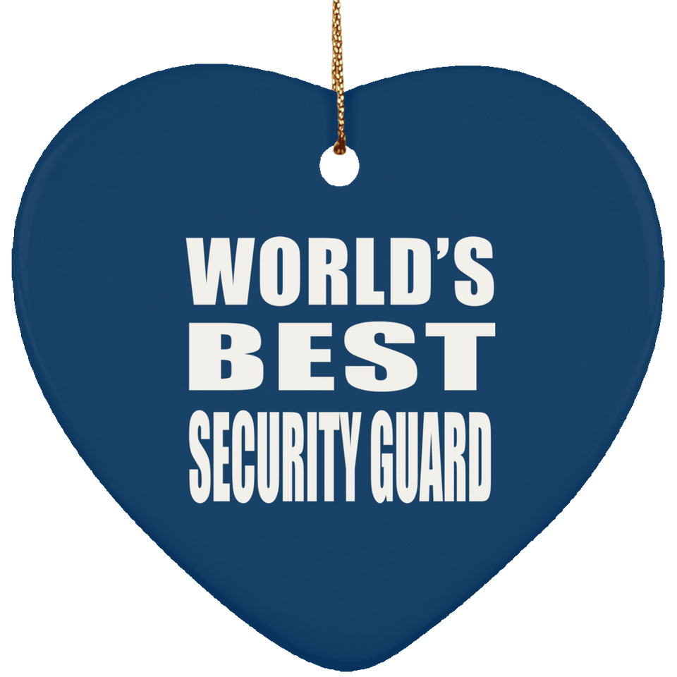 World's Best Security Guard - Heart Ornament
