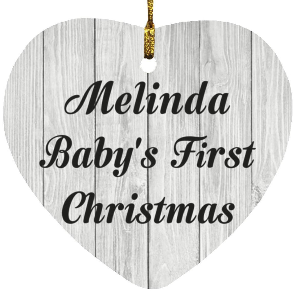 Melinda Baby's First Christmas - Heart Ornament F