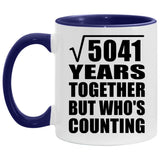 71st Anniversary Square Root of 5041 Years Who's Counting - 11oz Accent Mug Purple