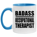 Badass Occupational Therapist - 11oz Accent Mug Blue