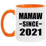Mamaw Since 2021 - 11oz Accent Mug Orange