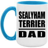 Sealyham Terrier Dad - 15oz Accent Mug Blue