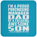 Proud Purchasing Manager Dad Of Awesome Son - Drink Coaster