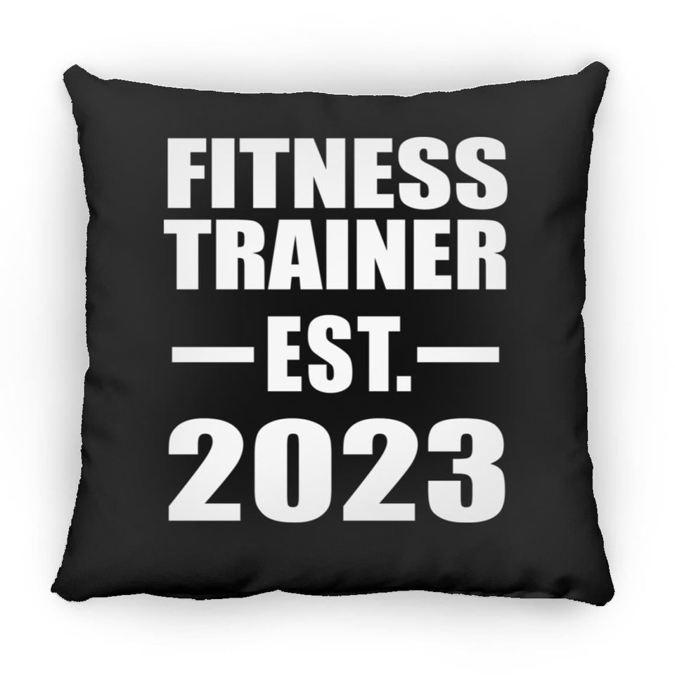 Fitness Trainer Established EST. 2023 - Throw Pillow Black