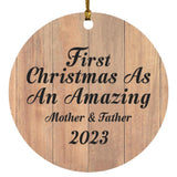 First Christmas As An Amazing Mother & Father 2023 - Circle Ornament C