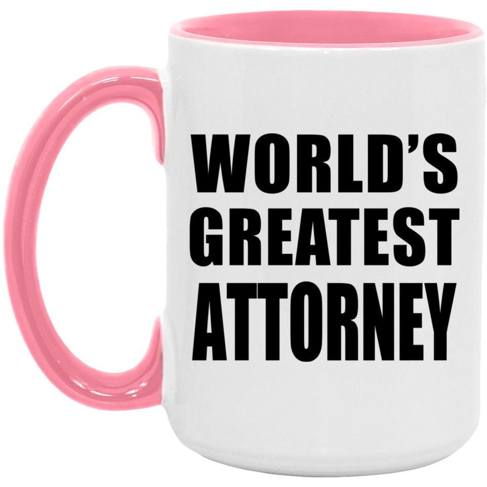 World's Greatest Attorney - 15oz Accent Mug Pink