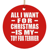 All I Want For Christmas Is My Toy Fox Terrier - Circle Ornament