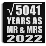 71st Anniversary Square Root of 5041 Years As Mr & Mrs 2022 - Canvas Square