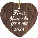 First Year As Gf & Bf 2024 - Heart Ornament D