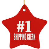 Number One #1 Shipping Clerk - Star Ornament