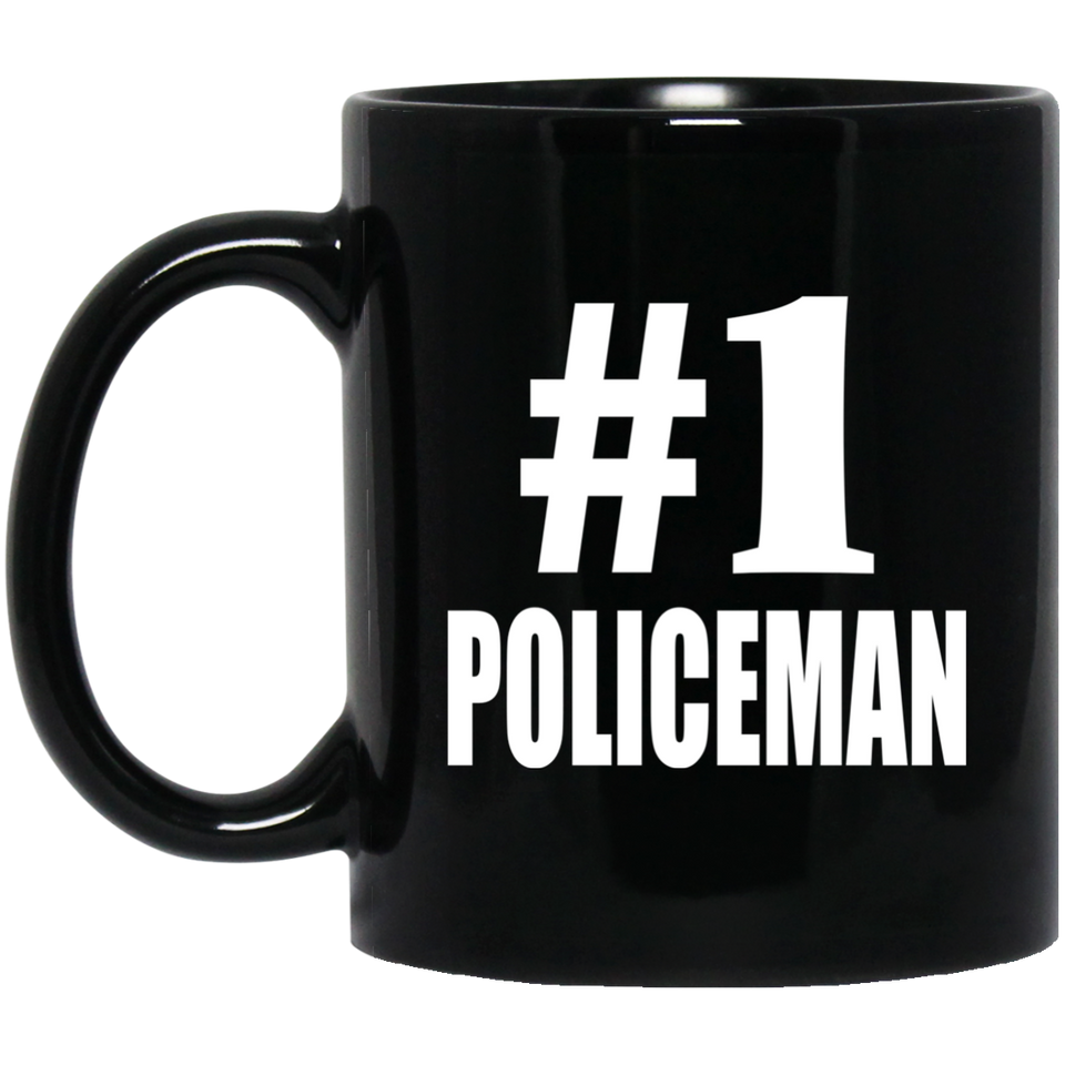Number One #1 Policeman - 11 Oz Coffee Mug Black