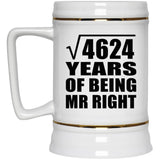 68th Anniversary Square Root of 4624 Years of Being Mr Right - Beer Stein