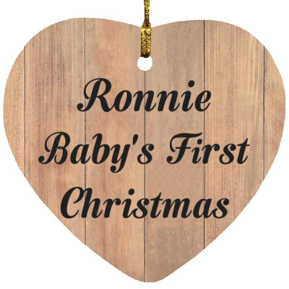 Ronnie Baby's First Christmas - Heart Ornament C