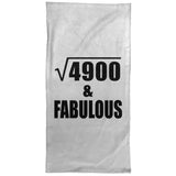 70th Birthday Square Root of 4900 & Fabulous - Hand Towel