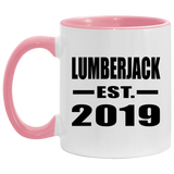 Lumberjack Established EST. 2019 - 11oz Accent Mug Pink
