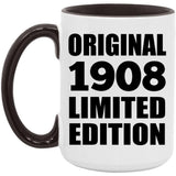 116th Birthday Original 1908 Limited Edition - 15oz Accent Mug Black