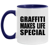Graffiti Makes Life Special - 11oz Accent Mug Purple