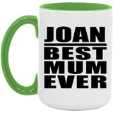 Joan Best Mum Ever - 15oz Accent Mug Green