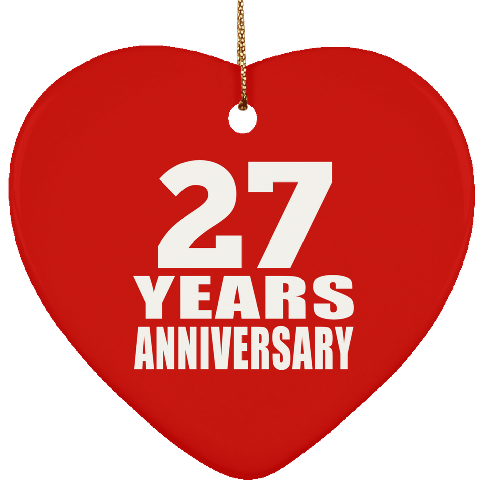 27th Anniversary 27 Years - Heart Ornament