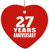 27th Anniversary 27 Years - Heart Ornament