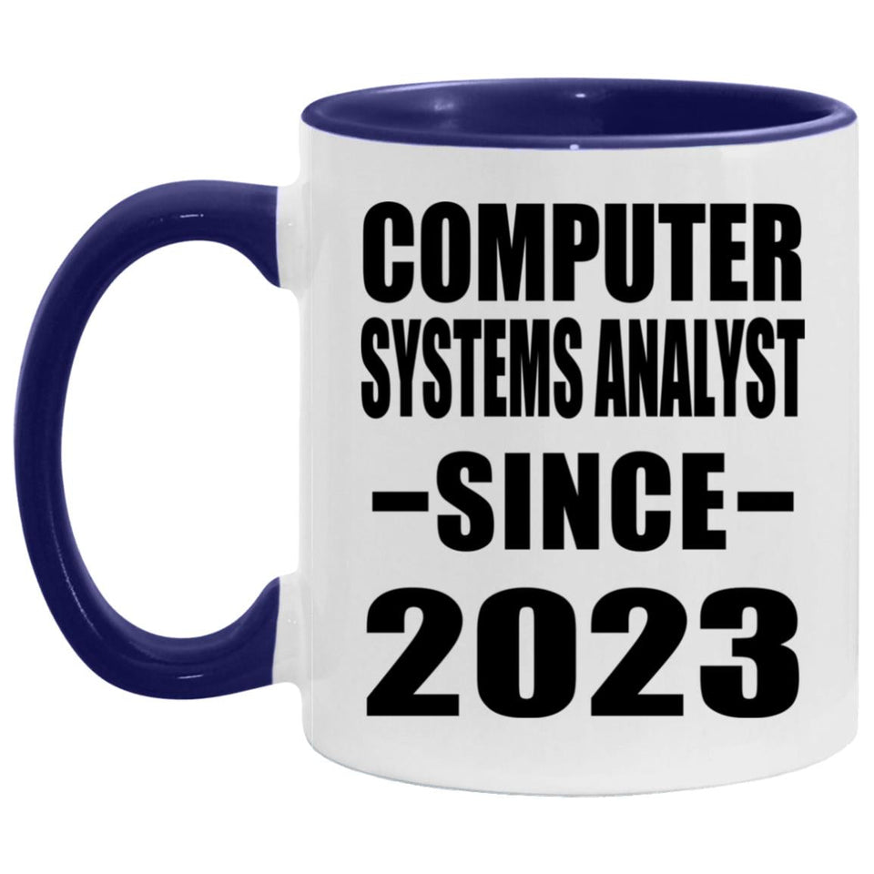 Computer Systems Analyst Since 2023 - 11oz Accent Mug Purple