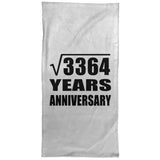 58th Anniversary Square Root of 3364 Years Anniversary - Hand Towel