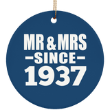 87th Anniversary Mr & Mrs Since 1937 - Circle Ornament