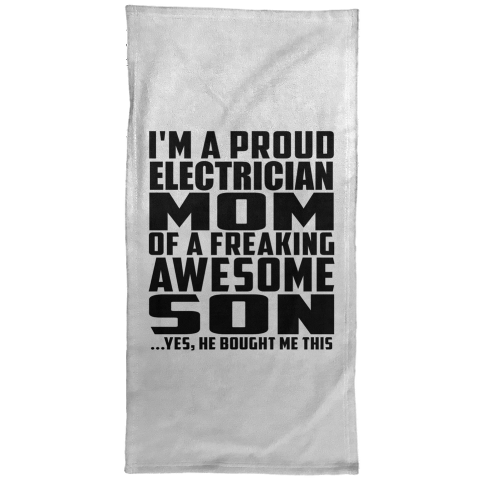 Proud Electrician Mom Of Awesome Son - Hand Towel