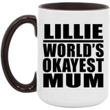 Lillie World's Okayest Mum - 15oz Accent Mug Black