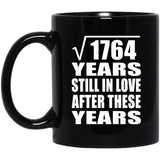 42nd Anniversary Square Root of 1764 Years Still In Love - 11oz Coffee Mug Black