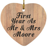 First Year As Mr & Mrs Moore - Heart Ornament C