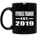 Fitness Trainer Established EST. 2019 - 11oz Coffee Mug Black