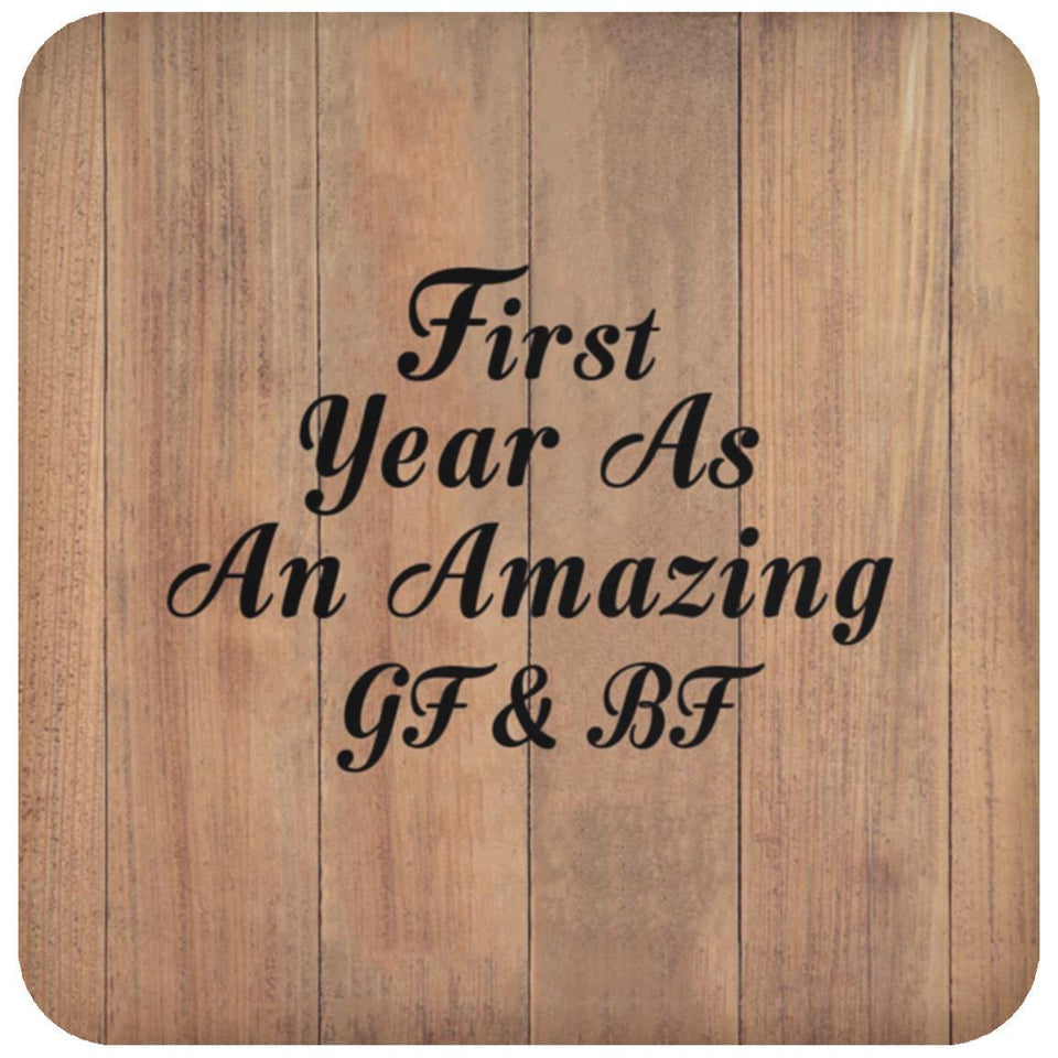 First Year As An Amazing Gf & Bf - Drink Coaster C