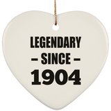 120th Birthday Legendary Since 1904 - Heart Ornament