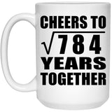 28th Anniversary Cheers To Square Root of 784 Years Together - 15oz Coffee Mug