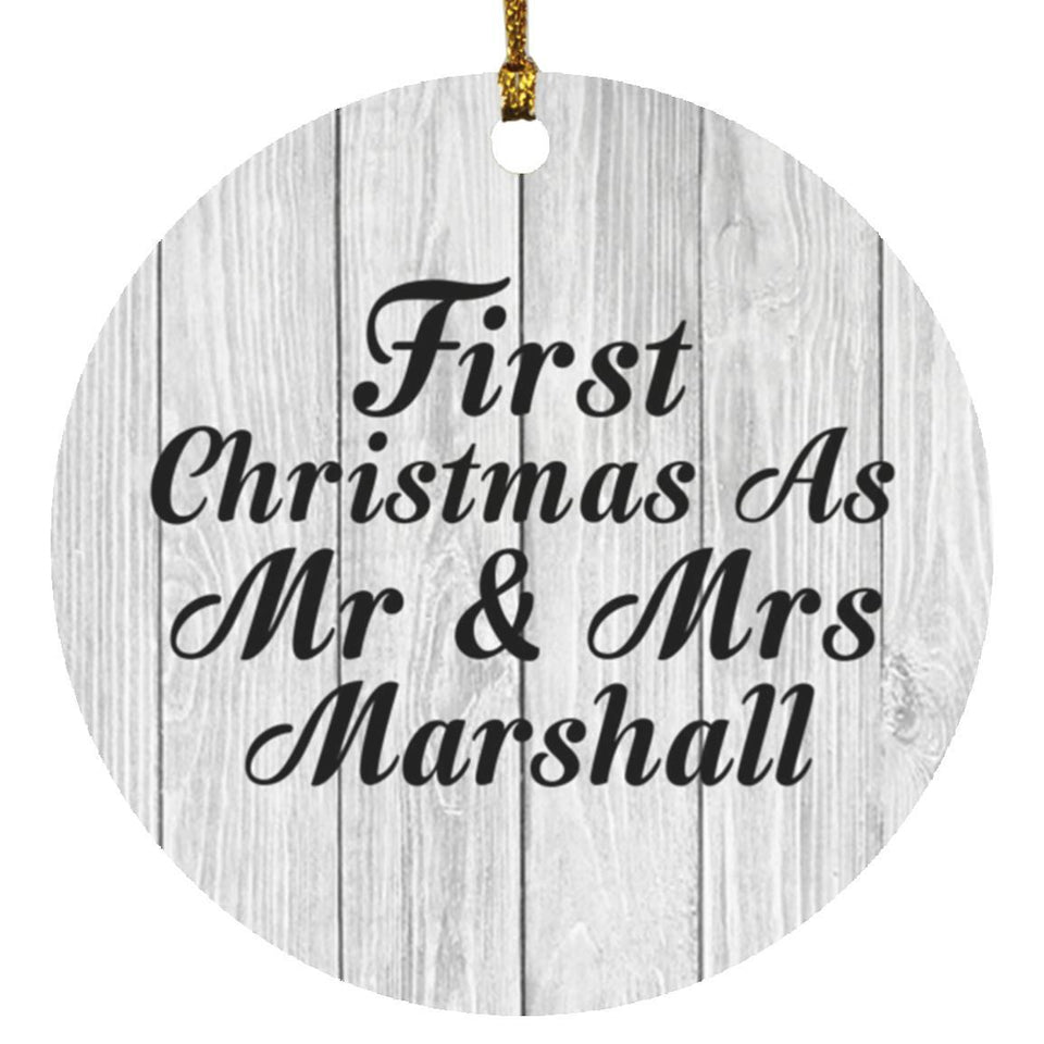 First Christmas As Mr & Mrs Marshall - Circle Ornament F