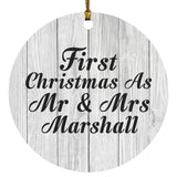 First Christmas As Mr & Mrs Marshall - Circle Ornament F