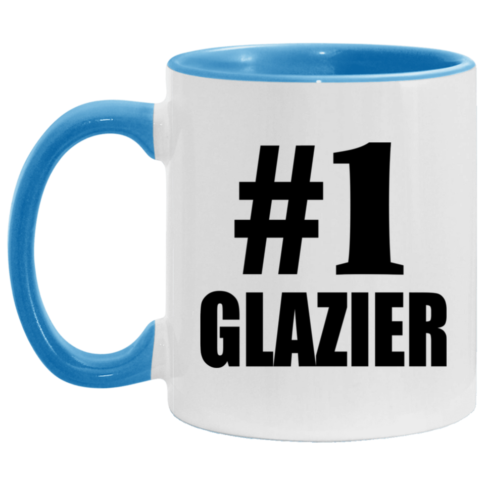 Number One #1 Glazier - 11oz Accent Mug Blue